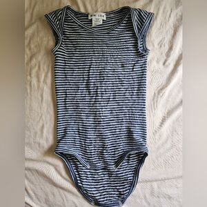 Mini Lila Merino Wool Silk Singlet Bodysuit Sleeveless Tank Onesie Striped 12-24